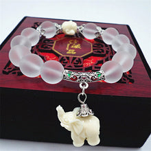 Women Natural Matte Crystal Bracelets Super Sweet Elephant Bracelet Women Jewelry J4U66