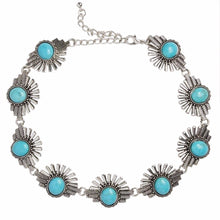 Women Charm Crystal Jewelry Pendant Chain Blue Stone Bead Choker Chunky Statement Turquoise Bib Necklace J4U66