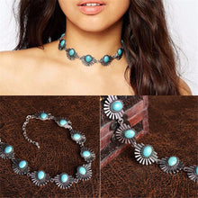 Women Charm Crystal Jewelry Pendant Chain Blue Stone Bead Choker Chunky Statement Turquoise Bib Necklace J4U66