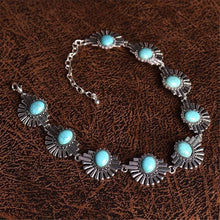 Women Charm Crystal Jewelry Pendant Chain Blue Stone Bead Choker Chunky Statement Turquoise Bib Necklace J4U66