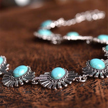 Women Charm Crystal Jewelry Pendant Chain Blue Stone Bead Choker Chunky Statement Turquoise Bib Necklace J4U66