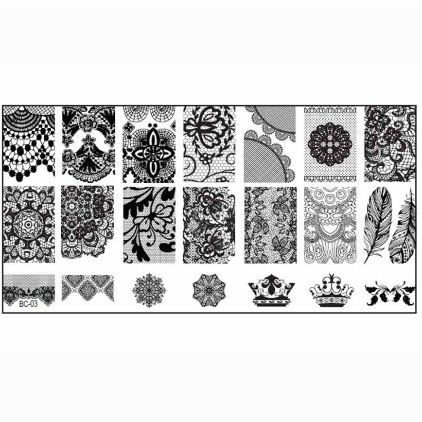 Nail Stamping Plates Big Image Pattern Transfer Print Template Nail Stencil Stamps DIY Tools Konad J4U66