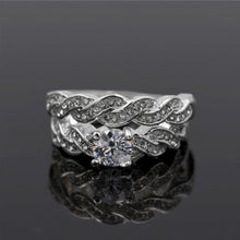 Women Silver Plated Crystal Rhinestone Wedding Ring Jewelry Size 6-9 GT J4U66
