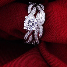 Women Silver Plated Crystal Rhinestone Wedding Ring Jewelry Size 6-9 GT J4U66
