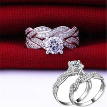 Women Silver Plated Crystal Rhinestone Wedding Ring Jewelry Size 6-9 GT J4U66