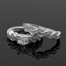 Women Silver Plated Crystal Rhinestone Wedding Ring Jewelry Size 6-9 GT J4U66