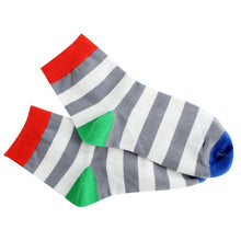 100 cotton warm men mixed color wide stripe ankle soft casual socks J4U66