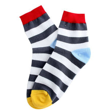 100 cotton warm men mixed color wide stripe ankle soft casual socks J4U66