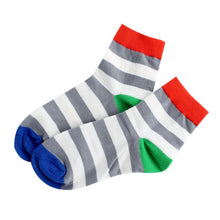 100 cotton warm men mixed color wide stripe ankle soft casual socks J4U66