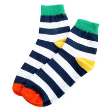 Cotton Warm Men Mixed Color Wide Stripe Ankle Soft Casual Socks PY8 J4U66