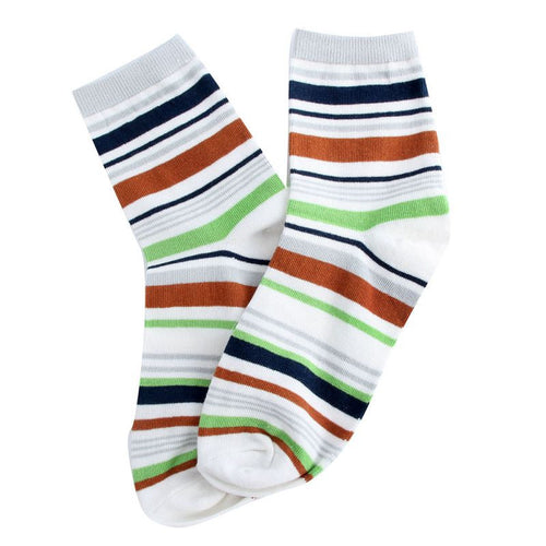 100 cotton warm men mixed color wide stripe ankle soft casual socks J4U66