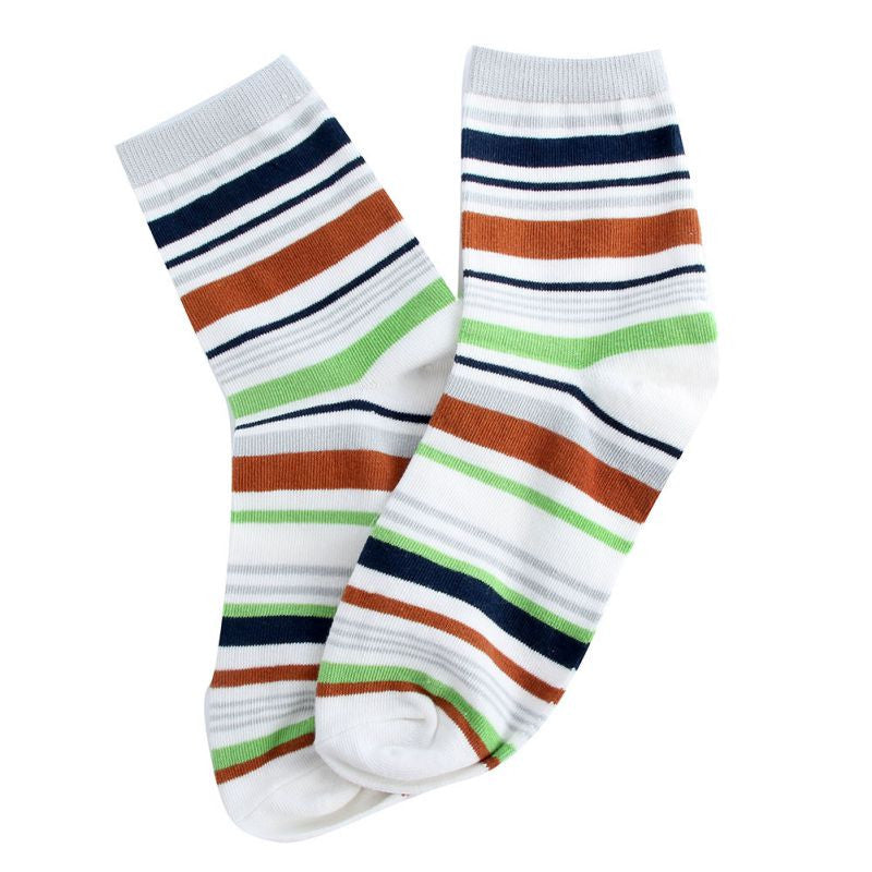 100 cotton warm men mixed color wide stripe ankle soft casual socks J4U66