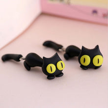100% Handmade Polymer Clay Cute Cat Cotton Animal Stud Earrings Ear Stud Jewelry Brincos  J4U66