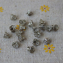 100 Pcs Silver Plated Flower Bead Caps Findings Filigree Flower Cup Shape 7mm Silver Bead Caps For Diy Jewelry Making J4U66