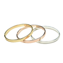 100% titanium steel plated 18K gold bracelet smooth surface lovers bracelets bangle for woman and man worn daily J4U66