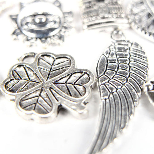 100Pcs Tibetan Silver Mix Charm Pendants Jewelry J4U66