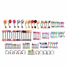 105Pcs Body Jewelry Eyebrow Navel Belly Lip Tongue Nose Piercing Bar Ring J4U66