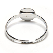 10PCS Dia 8mm Adjustable Silver Plated Flat Ring jewelry Findings Pad Bases Blanks Accessories J4U66