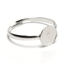 10PCS Dia 8mm Adjustable Silver Plated Flat Ring jewelry Findings Pad Bases Blanks Accessories J4U66