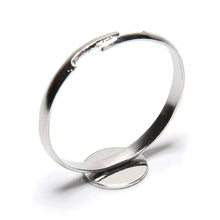 10PCS Dia 8mm Adjustable Silver Plated Flat Ring jewelry Findings Pad Bases Blanks Accessories J4U66