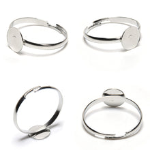 10PCS Dia 8mm Adjustable Silver Plated Flat Ring jewelry Findings Pad Bases Blanks Accessories J4U66