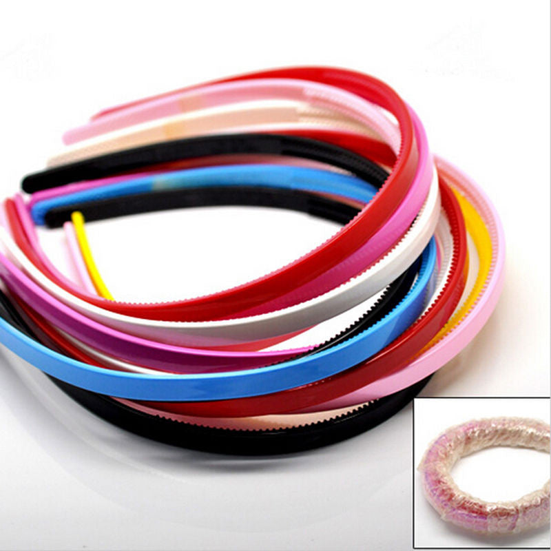 10PCS Headbands Plastic hairbands Ladies/Girls/Kids Simple Style Hair Hoops Teeth candy color J4U66