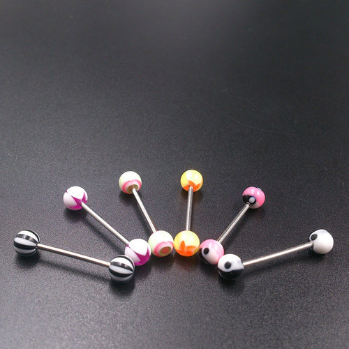 10PCS Mixed Tounge Nipple Ear Rings Bars Barbell Body Piercing Jewelry J4U66