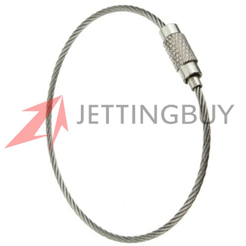 10PCS Stainless Steel Wire Key Ring Chain Keychain Pendant Loop Hiking Climbing Working Aloft Tool Steel Wire Chain Lock 15cm J4U66