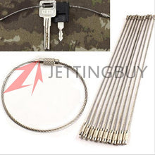 10PCS Stainless Steel Wire Key Ring Chain Keychain Pendant Loop Hiking Climbing Working Aloft Tool Steel Wire Chain Lock 15cm J4U66