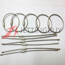 10PCS Stainless Steel Wire Key Ring Chain Keychain Pendant Loop Hiking Climbing Working Aloft Tool Steel Wire Chain Lock 15cm J4U66