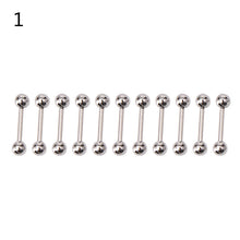 10PCS Stainless steel Ball Tongue Navel Nipple Barbell Rings Bars Body Piercing Sexy J4U66