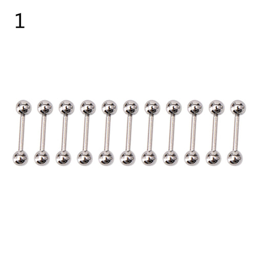 10PCS Stainless steel Ball Tongue Navel Nipple Barbell Rings Bars Body Piercing Sexy J4U66