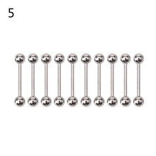 10PCS Stainless steel Ball Tongue Navel Nipple Barbell Rings Bars Body Piercing Sexy J4U66