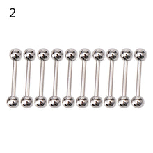 10PCS Stainless steel Ball Tongue Navel Nipple Barbell Rings Bars Body Piercing Sexy J4U66