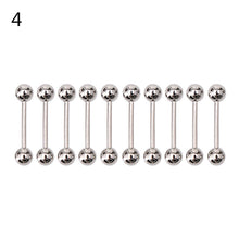 10PCS Stainless steel Ball Tongue Navel Nipple Barbell Rings Bars Body Piercing Sexy J4U66