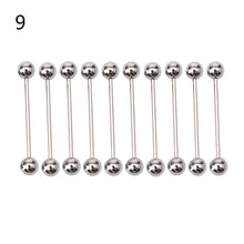 10PCS Stainless steel Ball Tongue Navel Nipple Barbell Rings Bars Body Piercing Sexy J4U66