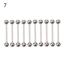10PCS Stainless steel Ball Tongue Navel Nipple Barbell Rings Bars Body Piercing Sexy J4U66