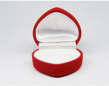 10Pcs Romantic Elegant Simplicity Durable Lid Open Red Heart Shape Ring Boxes Velvet & Flock Gift Boxes Jewelry Supplies J4U66