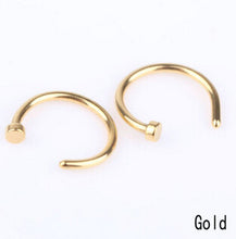 10pcs 5 Colors Nose Hoop Nose Rings Stainless Steel Body Piercing Jewelry Body Jewelry Drop Shipping J4U66