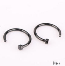 10pcs 5 Colors Nose Hoop Nose Rings Stainless Steel Body Piercing Jewelry Body Jewelry Drop Shipping J4U66