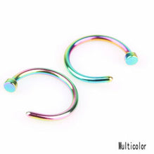10pcs 5 Colors Nose Hoop Nose Rings Stainless Steel Body Piercing Jewelry Body Jewelry Drop Shipping J4U66
