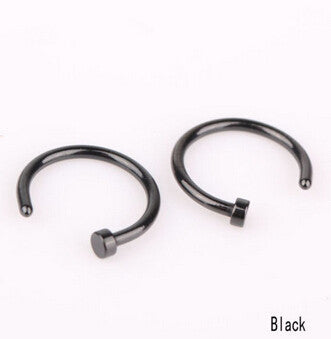 10pcs 5 Colors Nose Hoop Nose Rings Stainless Steel Body Piercing Jewelry Body Jewelry Drop Shipping J4U66