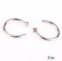 10pcs 5 Colors Nose Hoop Nose Rings Stainless Steel Body Piercing Jewelry Body Jewelry Drop Shipping J4U66