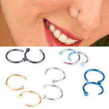 10pcs 5 Colors Nose Hoop Nose Rings Stainless Steel Body Piercing Jewelry Body Jewelry Drop Shipping J4U66