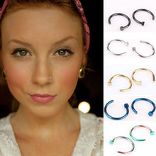 10pcs 5 Colors Nose Hoop Nose Rings Stainless Steel Body Piercing Jewelry Body Jewelry Drop Shipping J4U66