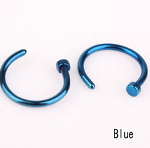 10pcs 5 Colors Nose Hoop Nose Rings Stainless Steel Body Piercing Jewelry Body Jewelry Drop Shipping J4U66