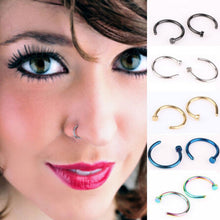10pcs 5 Colors Nose Hoop Nose Rings Stainless Steel Body Piercing Jewelry Body Jewelry Drop Shipping J4U66
