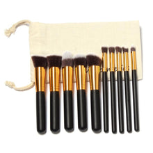 10pc Full Set Women Makeup Brush Kit Superior Professional Soft Cosmetic Brushes Multifunction Toiletry Kit for Women J4U66