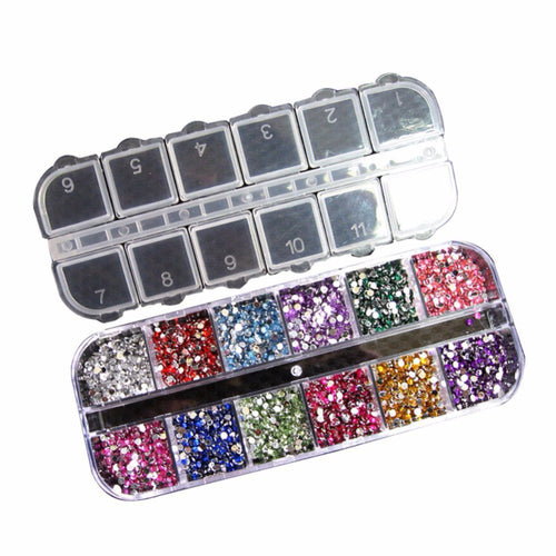 12 Colors Glitter Mix Color UV Gel Acrylic Builder Set for Nail Art Decorations J4U66