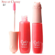 12 colors womens charm make up lip gloss cartoon cat lid liquid lip tint cosmetics J4U66